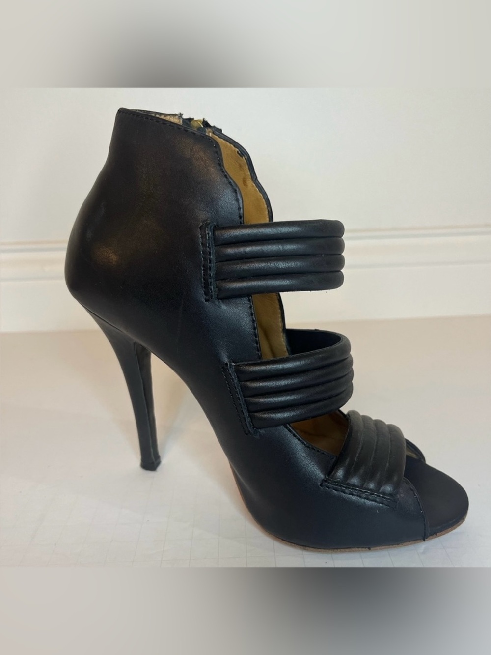 L.A.M.B Three Strap Ankle Zip Heeled Sandals - Picture 3 of 8
